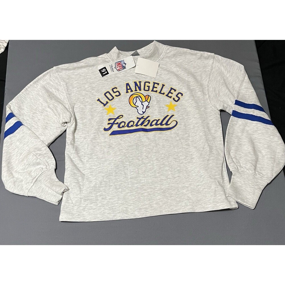 NFL Los Angeles Rams CSA Women’s Cropped Long Sleeve Gray Sweatshirt Size Small